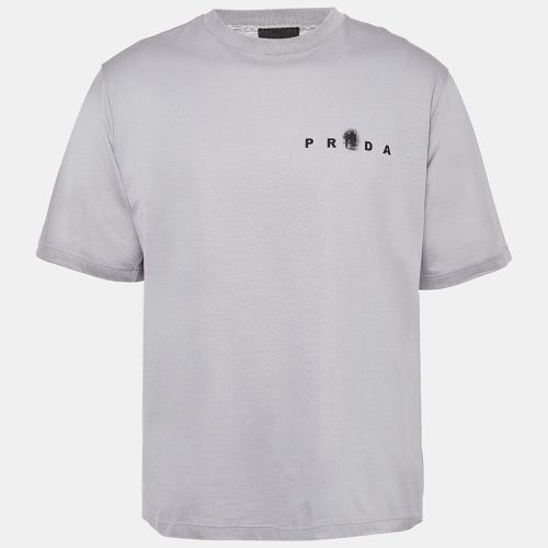 Prada Grey Printed Cotton Jersey T-Shirt L - Prada - Modalova