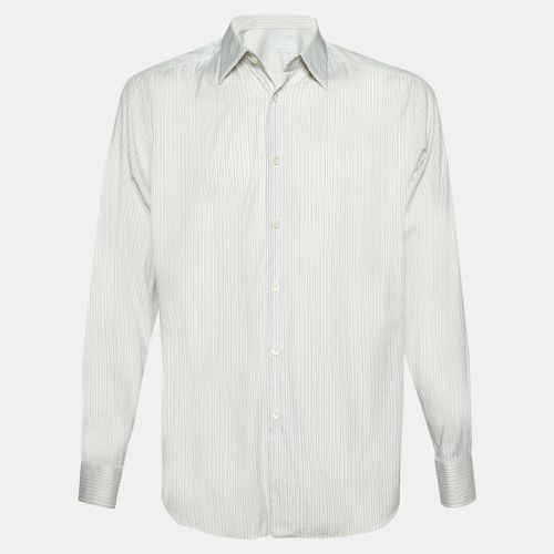 Prada White Striped Cotton Long Sleeve Shirt M - Prada - Modalova