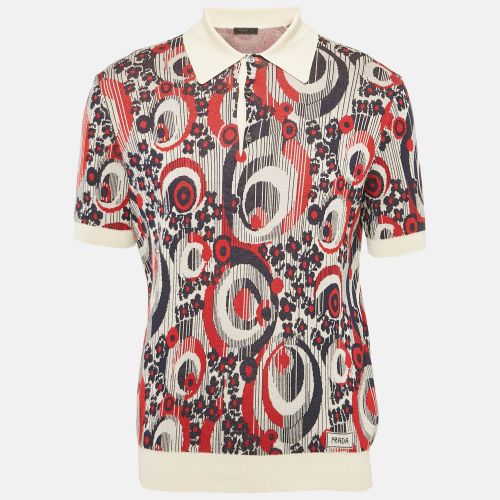 Prada Multicolor Cotton and Silk Jacquard Knit Polo T-Shirt L - Prada - Modalova