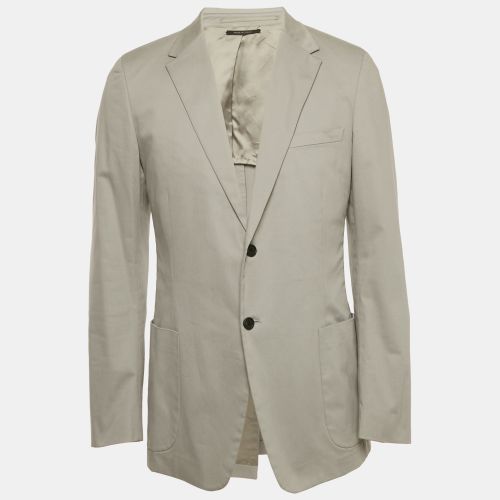 Prada Grey Cotton Regular Fit Single Breasted Blazer XXL - Prada - Modalova
