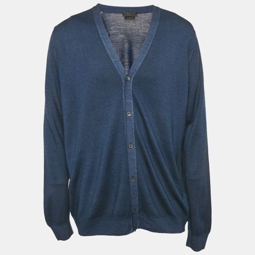 Prada Navy Blue Wool Knit Long Sleeve Cardigan XXL - Prada - Modalova