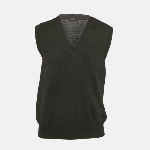 Prada Black Wool Knit V-Neck Sweater Vest M - Prada - Modalova