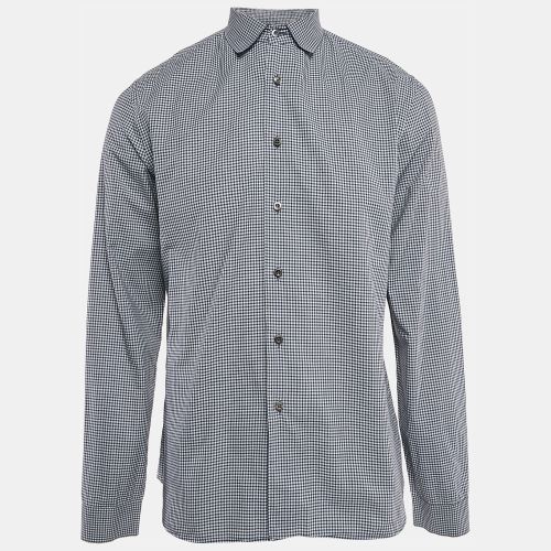 Prada Blue Checks Cotton Long Sleeve Shirt XXL - Prada - Modalova