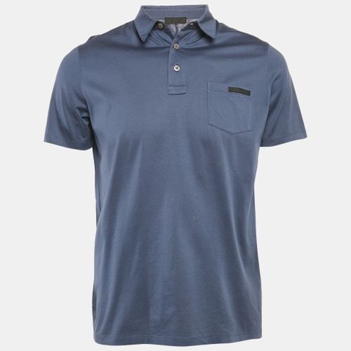 Prada Blue Cotton Jersey Polo T-Shirt M - Prada - Modalova