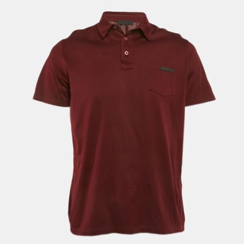 Prada Burgundy Cotton Jersey Polo T-Shirt L - Prada - Modalova