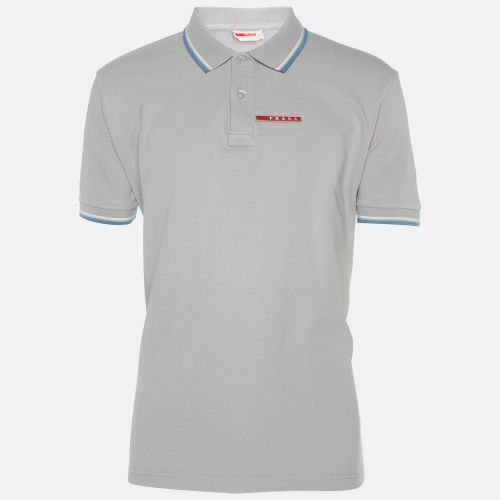 Prada Grey Cotton Pique Polo T-Shirt L - Prada - Modalova