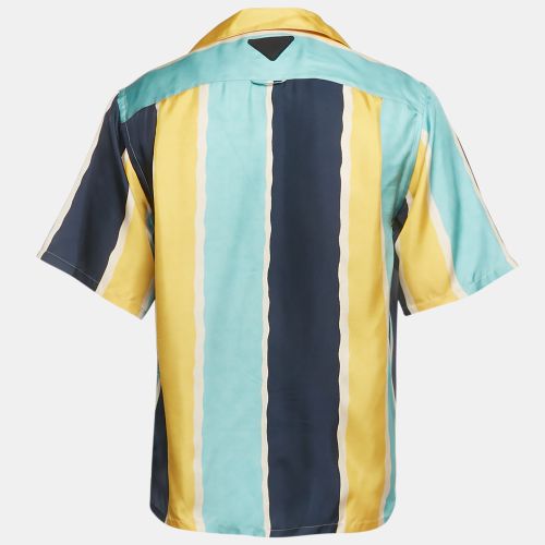 Striped Silk Bowling Shirt S - Prada - Modalova