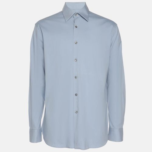 Prada Light Blue Stretch Cotton Long Sleeve Shirt S - Prada - Modalova