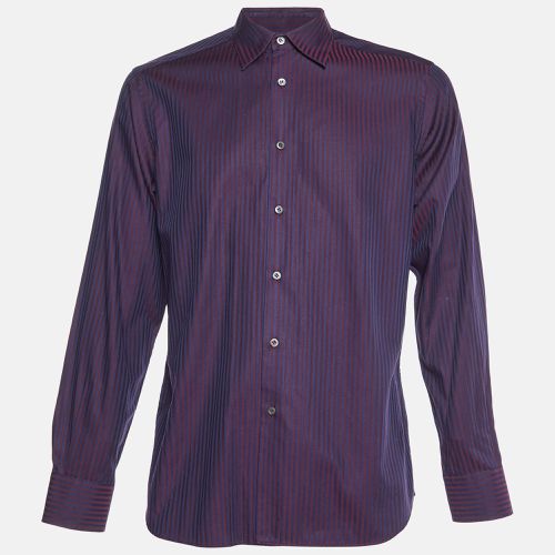 Prada Bicolor Striped Cotton Long Sleeve Shirt M - Prada - Modalova