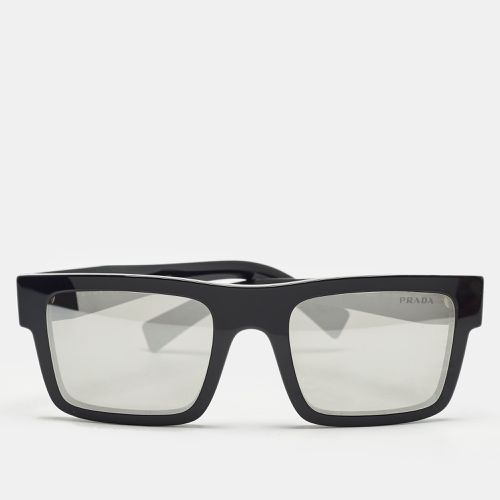 Prada Black/Silver Mirrored SPR 19W Squared Sunglasses - Prada - Modalova