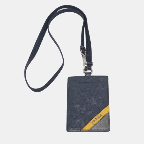 Prada Multicolor Saffiano Stripe Leather Badge Holder - Prada - Modalova