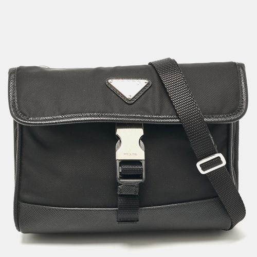 Prada Black Re-Nylon and Leather Flap Crossbody Bag - Prada - Modalova