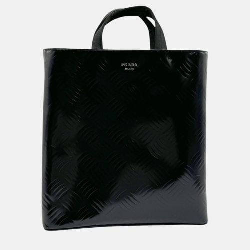 Prada Black Coated Leather Handbag - Prada - Modalova