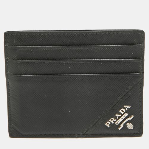 Prada Black Saffiano Leather Logo Card Holder - Prada - Modalova