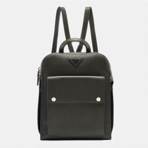 Prada Fatigue Green Leather Backpack - Prada - Modalova