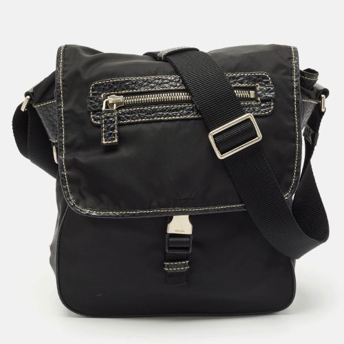 Leather and Nylon Pocket Flap Messenger Bag - Prada - Modalova
