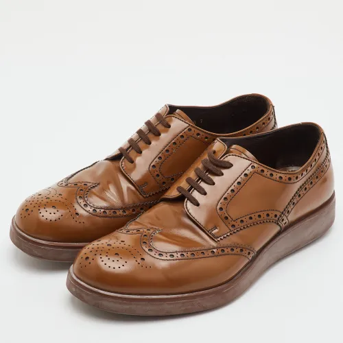 Levitate Size 41 Brogue Leather Lace Up Wingtip Derby - Prada - Modalova