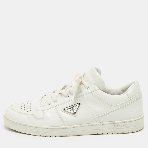 Size 45 Leather Triangle Logo Plague Lace Up Sneakers - Prada - Modalova