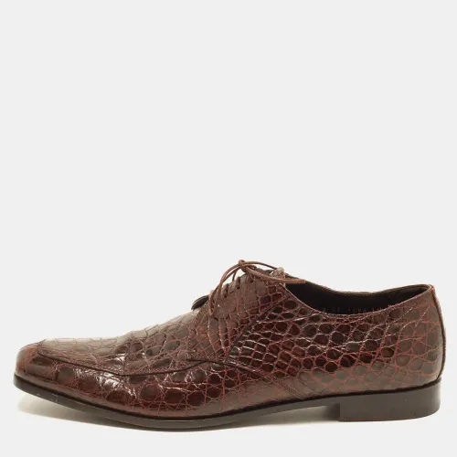 Size 45 Crocodile Leather Derby - Prada - Modalova