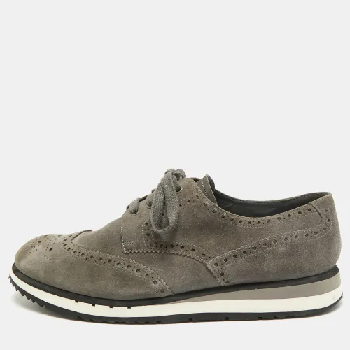 Wingtip Size 46 Suede Lace Up Sneakers - Prada - Modalova