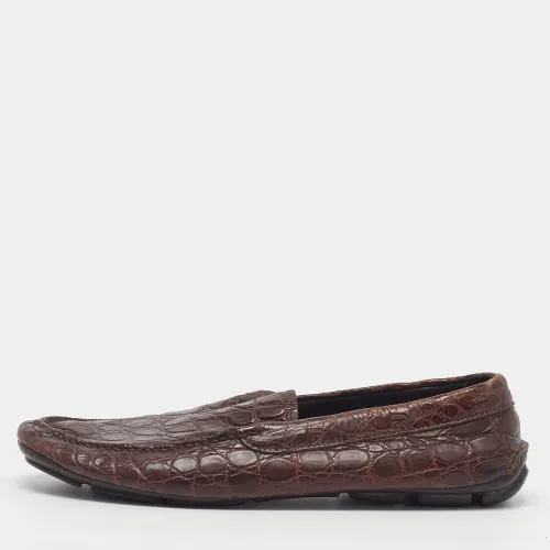 Size 44.5 Alligator Leather Smoking Slippers - Prada - Modalova