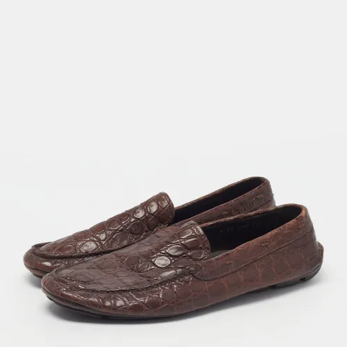 Size 44.5 Alligator Leather Smoking Slippers - Prada - Modalova