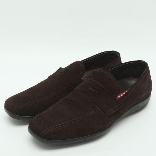 Size 41.5 Suede Penny Loafers - Prada - Modalova