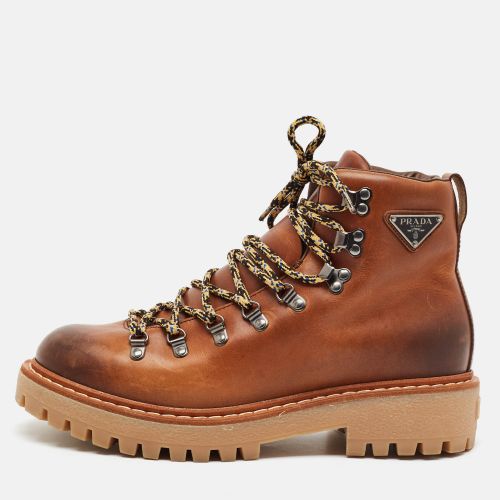 Lace Size 42 Leather Combat Boots - Prada - Modalova