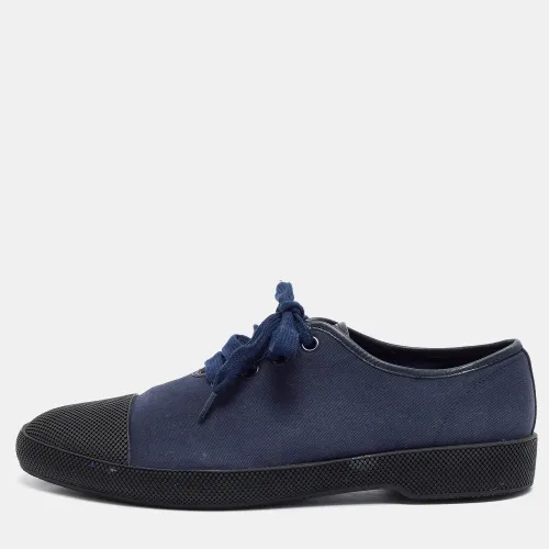 Size 44.5 /Black Canvas and Rubber Low Top Sneakers - Prada - Modalova
