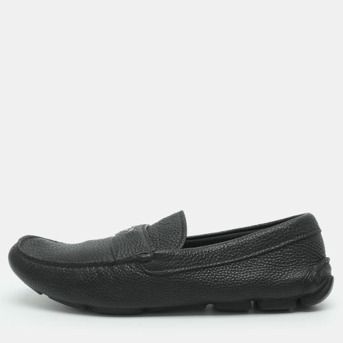 Logo Embellished Size 43 Leather Loafers - Prada - Modalova