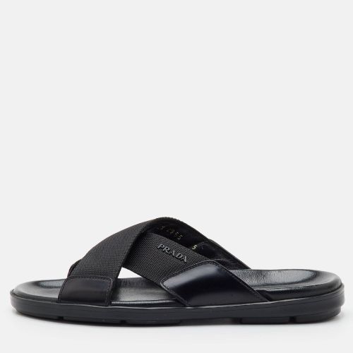 Size 39 Fabric and Rubber Criss Cross Flat Sandals - Prada - Modalova
