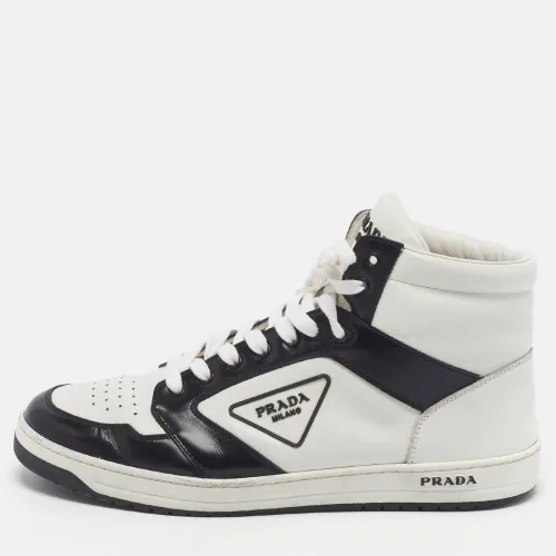 District Size 42 /Black Leather High Top Sneakers - Prada - Modalova