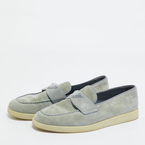 Triangle Logo Size 39.5 Light Suede Loafers - Prada - Modalova