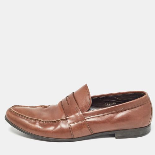 Prada Brown Leather Penny Slip On Loafers Size 43 - Prada - Modalova