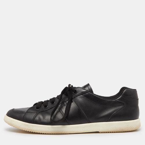 Prada Black Leather Low Top Sneakers Size 43 - Prada - Modalova