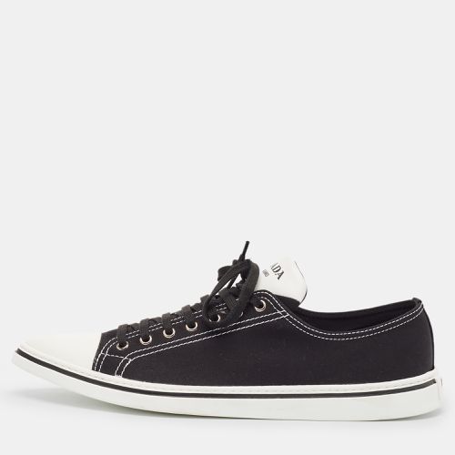 Prada Black Canvas Point-Toe Lace Up Sneakers Size 44.5 - Prada - Modalova