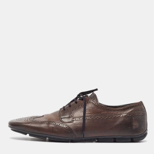 Prada Brown Brogue Leather Lace Up Oxfords Size 44 - Prada - Modalova