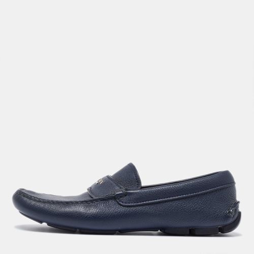 Prada Blue Leather Slip On Loafers Size 40 - Prada - Modalova