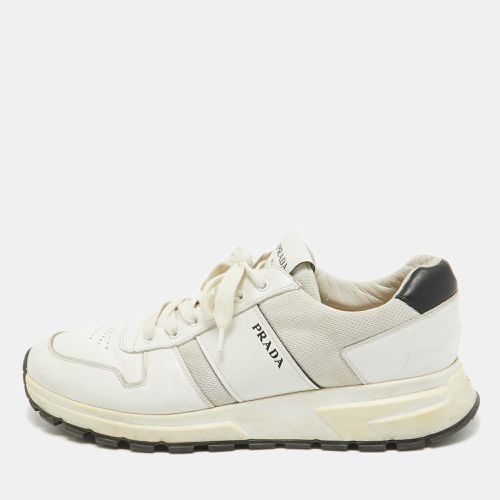 Prada White Leather and Mesh Low Top Sneakers Size 44 - Prada - Modalova