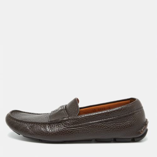 Prada Brown Leather Slip On Loafers Size 39.5 - Prada - Modalova