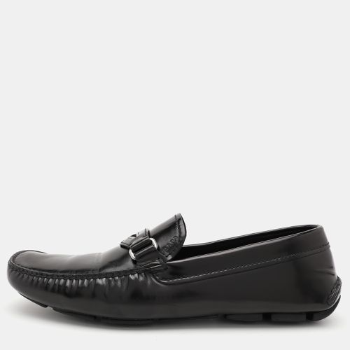 Prada Black Leather Slip On Loafers Size 42.5 - Prada - Modalova