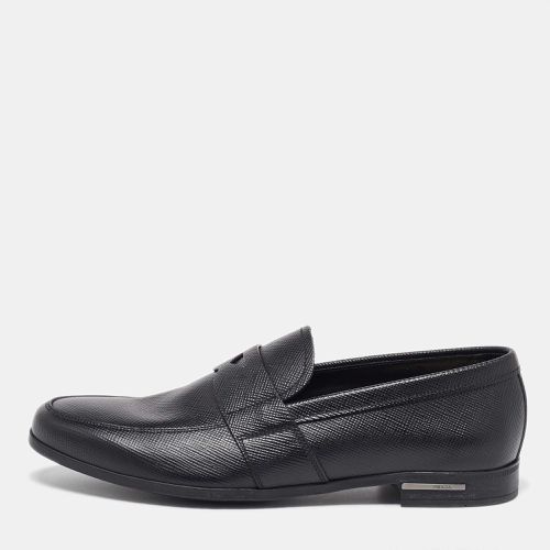 Prada Black Leather Penny Loafers Size 39.5 - Prada - Modalova