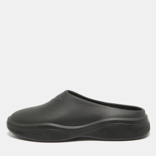 Prada Black Rubber Slip On Mules Size 42 - Prada - Modalova