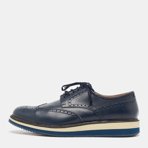 Prada Blue Brogue Leather Lace Up Derby Size 44.5 - Prada - Modalova