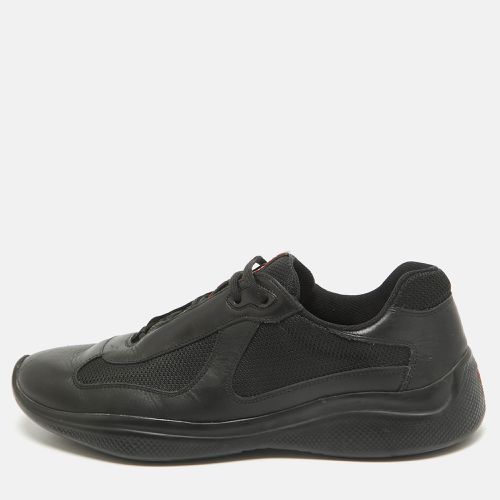 Prada Black Leather and Mesh Lace Up Sneakers Size 42 - Prada - Modalova