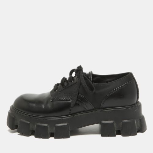 Prada Black Leather And Nylon Lace up Monolith Sneakers Size 42.5 - Prada - Modalova