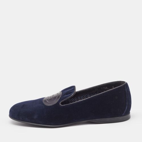 Prada Navy Blue Velvet Slip On Smoking Slippers Size 42 - Prada - Modalova