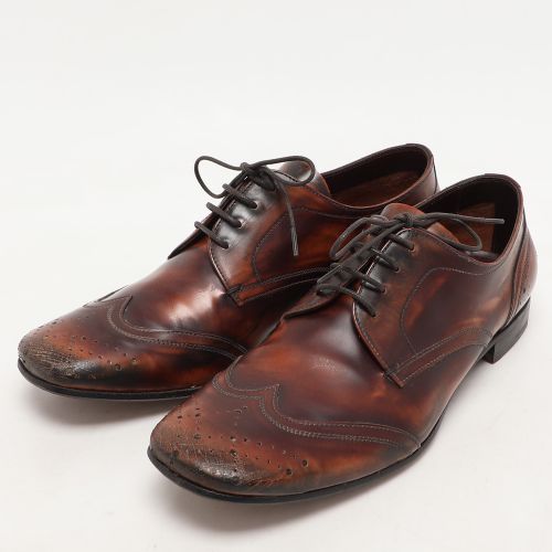 Prada Size 40 Brown Leather Oxfords - Prada - Modalova