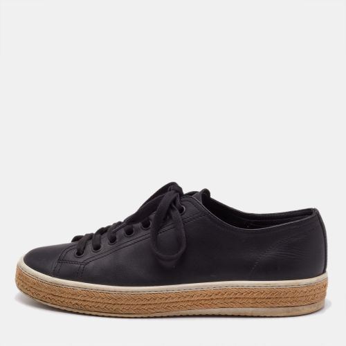 Prada Sport Black Perforated Leather Lace Up Sneakers Size 42.5 - Prada - Modalova