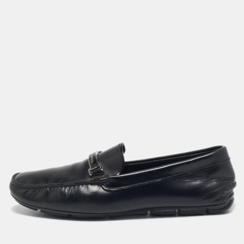 Prada Black Leather Slip On Loafers Size 43 - Prada - Modalova